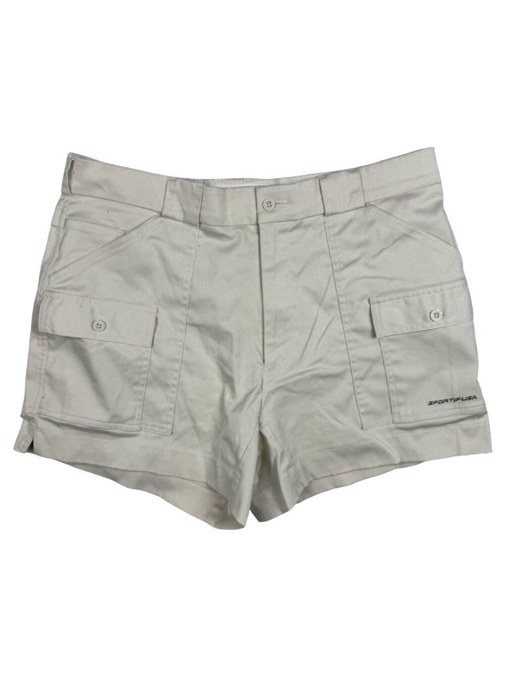 VTG Sportif Men's Polyester Blend Pocket Shorts Ivory • Size 36